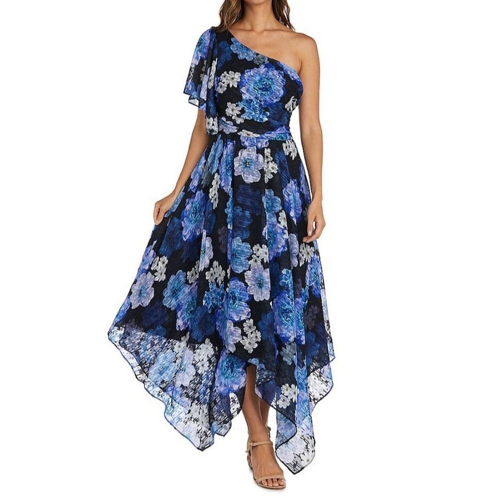 Night Way Women's One Shoulder Flutter Sleeve‎ Printed Dress Size:10 NWT